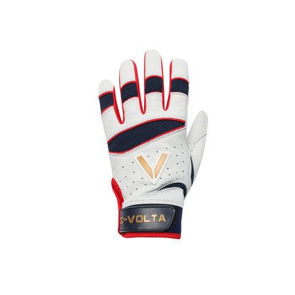 BATTING GLOVES  【WHITE × NAVY × RED】